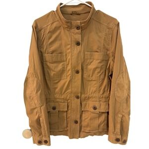 LL Bean Mens Tan Utility Jacket Field Coat Size M Reg Cotton Spandex
